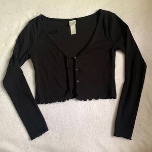 Long Sleeve Button Up Crop top